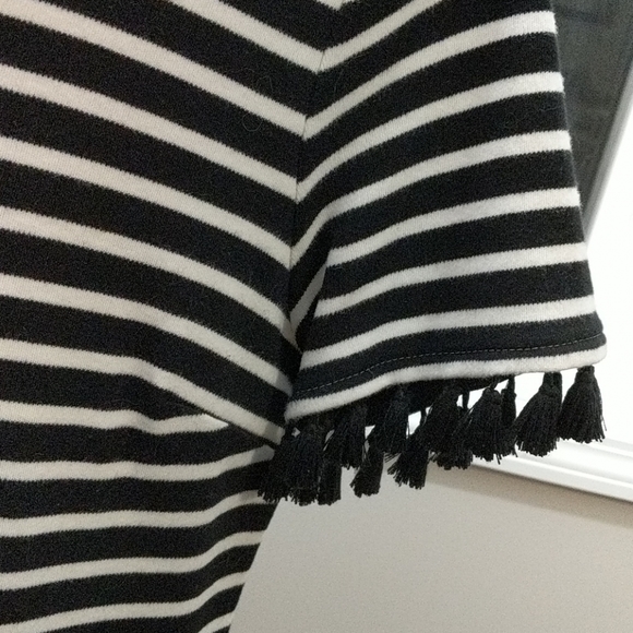 Talbots Black and white striped short sleeve dress - Picture 4 of 6